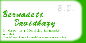 bernadett davidhazy business card